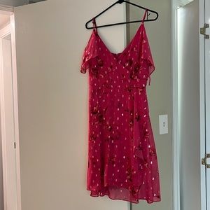 White House Black Market pink off the shoulder dress size 4